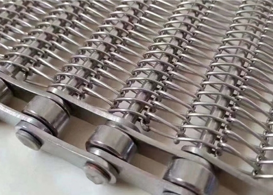 bande de conveyeur à chaînes de maille de 4mm solides solubles 304 acier inoxydable 316 pour le four