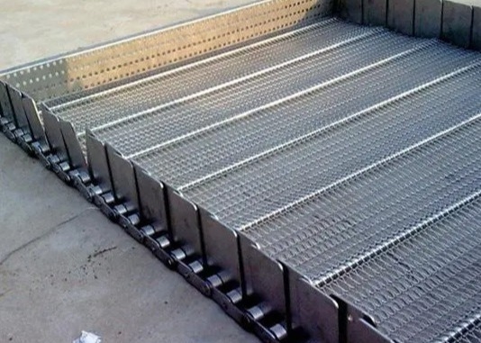 Matériel résistant à la chaleur de Mesh Chain Conveyor 304SS de fil d'armure toile