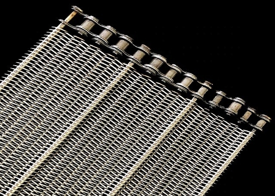 1000mm*10m Mesh Conveyor Belt Stainless Steel à chaînes pour des industries du commerce au détail