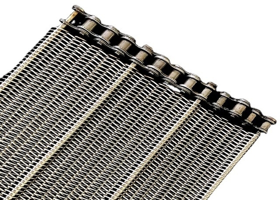 Métal 1000mm*10m Mesh Conveyor Belt Wire Diameter à chaînes de catégorie comestible 0.8-4mm