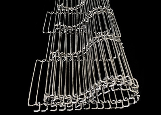 Ceinture de convoyeur à treillis en acier inoxydable plat 304 316 316l