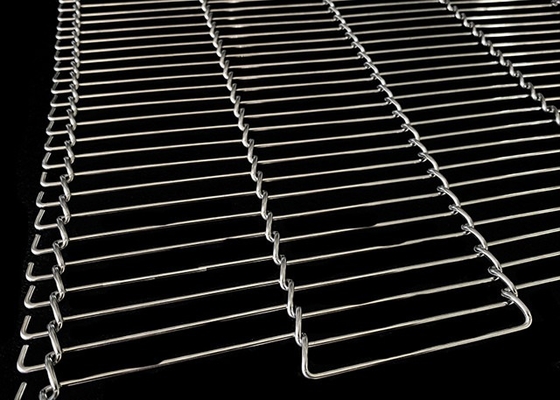 4.24mm-20.32mm Rod Pitch Flat Flex Conveyor Belt 0,9mm-2,8mm Diamètre du fil