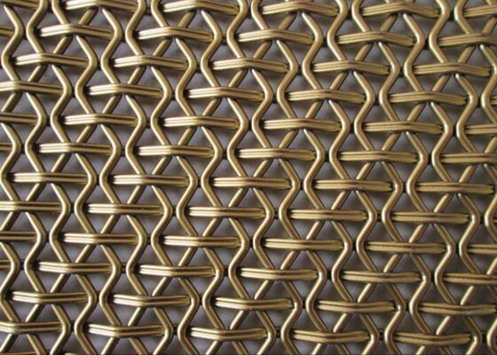 Maillage tissé en cuivre en acier inoxydable en spirale pour murs de rideau, façades d'hôtel et écrans décoratifs de centre commercial