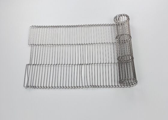 Bande transporteuse plate flexible en acier inoxydable, pour machine de cuisson des aliments