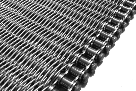 Tapis roulant en maille de chaîne en acier inoxydable pour le traitement des aliments industriels et les équipements de manutention