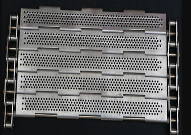 Ceinture perforée de plat d'acier inoxydable, chaîne de convoyeur de maille avec la chaîne 2062 de rouleau