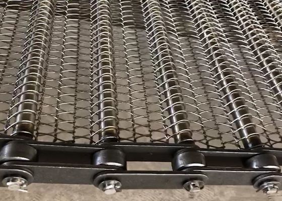 Le fil tissé en spirale Mesh Chain Conveyor Belt Food évaluent le matériel de solides solubles