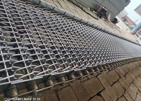 Acier inoxydable à chaînes de la bande de conveyeur de fil de la machine 4mm de traitement de sol 304